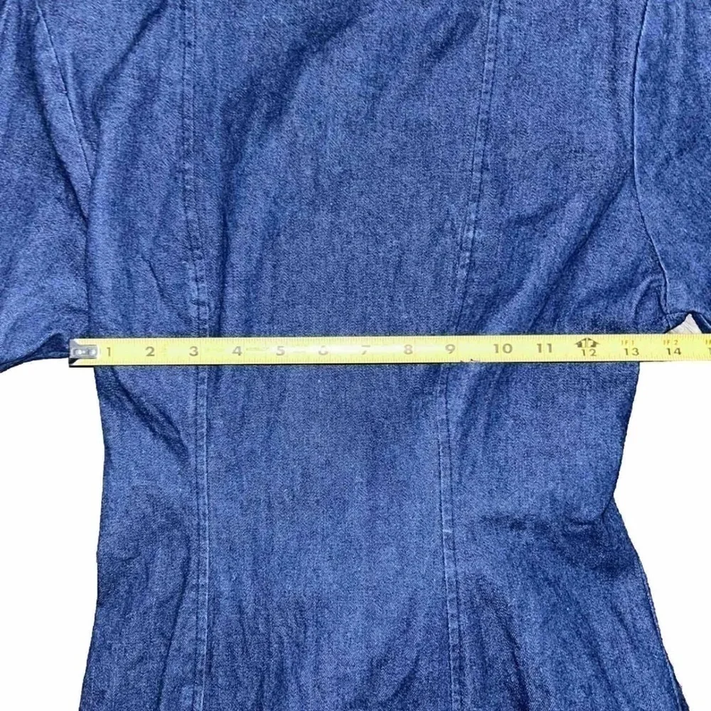 Vtg 80’s Size 8 Blue Jean Dress With Ruffles From Genuine Sport Dressing - Picture 5 of 8